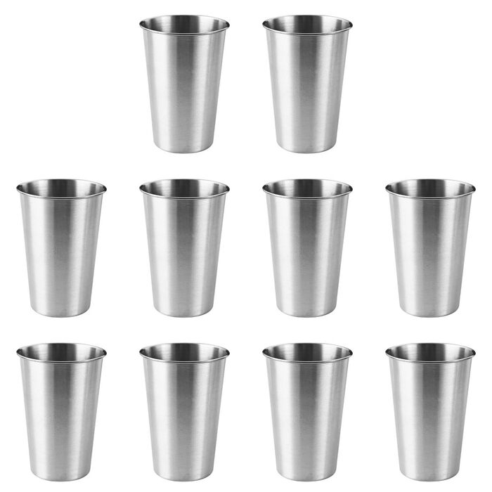Штабельовані чашки з нержавіючої сталі, 350 мл, термостаканчики для кави, пива, чаю, кемпінгу, пікніків та вечірок, 10 шт.