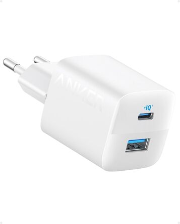 Зарядний пристрій Anker USB C 323 (33 Вт), компактний, з 2 портами для iPhone 15 / 15 Plus / 15 Pro / 15 Pro Max / 14 / 13, Pixel,