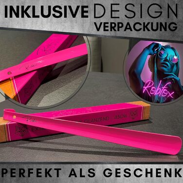 Металевий ріжок для взуття Robfox рожевий I 43 см ДОВГИЙ ТА НАДЗВИЧАЙНО СТІЙКИЙ I Довгий ріжок для взуття з нержавіючої сталі I На