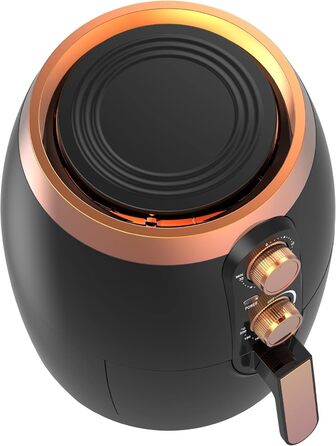 Аерофритюрниця / 3.5 л / чорний, зелений. бірюзовий / 1200 Вт / Мультипіч з таймером до 30 хвилин, без масла та жиру, 100-200C, cool touch, ретро-дизайн (чорний)