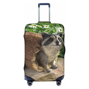 Чохол для валізи Єнот, еластичний захисний чохол від подряпин та пилу, чорний, розмір 90