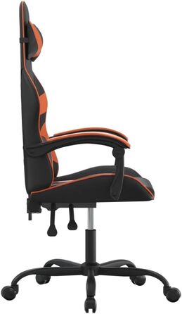 Ергономічне ігрове крісло, поворотне, чорно-помаранчева штучна шкіра з регульованою спинкою та висотою для комфортного сидіння