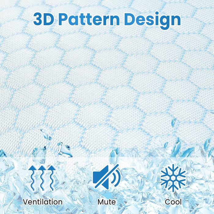 Охолоджувальна подушка UNIKOME 40x80 см, 2 шт., подушка з піни з ефектом пам&39яті, двостороння, охолоджувальна подушка холодна/тепла, знімна, синя для літа/осені, біла для зими/весни, Oeko-Tex 40 x 80 см, шестикутник 2