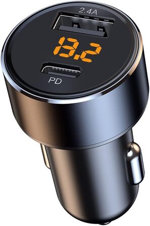 Автомобільний зарядний пристрій USB C, 30W /2.4A прикурювач USB зарядний пристрій міні швидка зарядка, 18W PD 12V & 12W USB автомо