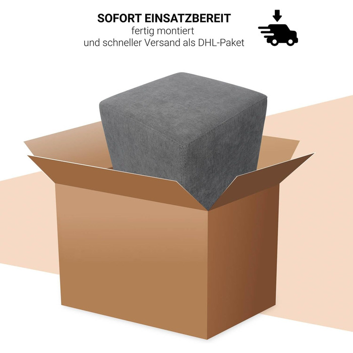 Кубоподібне сидіння 42 см - Високоякісний, простий у догляді пуф-стілець - Пуф вагою лише 4 кг - Ідеальний варіант для сидіння (Coral12)