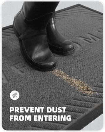 Килимок для вхідних дверей Color G, брудозатримуючий килимок для вхідних дверей, нековзний килимок для входу на вулиці, килимок для входу, для зовнішнього та внутрішнього використання (45 x 80 см, чорно-сірий) Чорно-сірий 45 x 80 см (прямокутний)