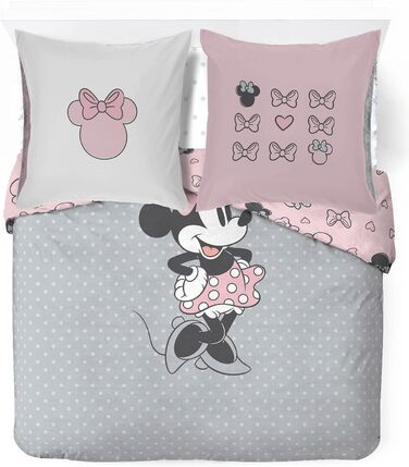 Комплект дитячої постільної білизни Disney Minnie One of a Kind з 100 бавовни з 4-х предметів, розмір двоспального ліжка 200x200 с