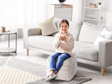 Джутовий пуф/підлогова подушка, круглий/квадратний, декоративний табурет/підніжка, колір квадратний, 45x45x45