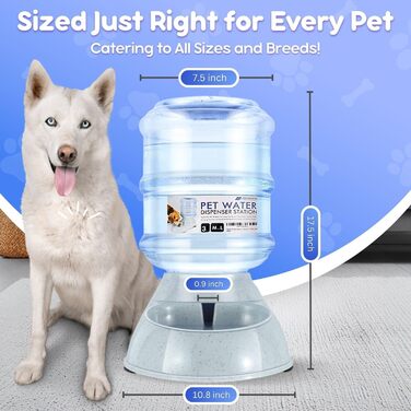 Диспенсер для води Flexzion Gravity Pet Water Dispenser (3 галони) з автоматичним поїлкою для собак та котів малих та великих порід, годування та поливання, пляшечка