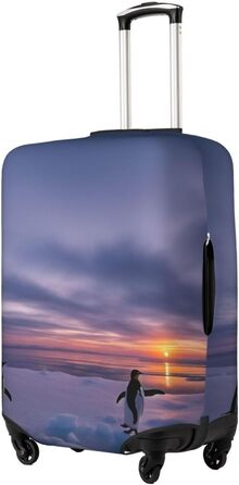 Чохол для валізи Пінгвіни на заході сонця, міцний захист для багажу розміром 45.7-81.3 см, малий, чорний