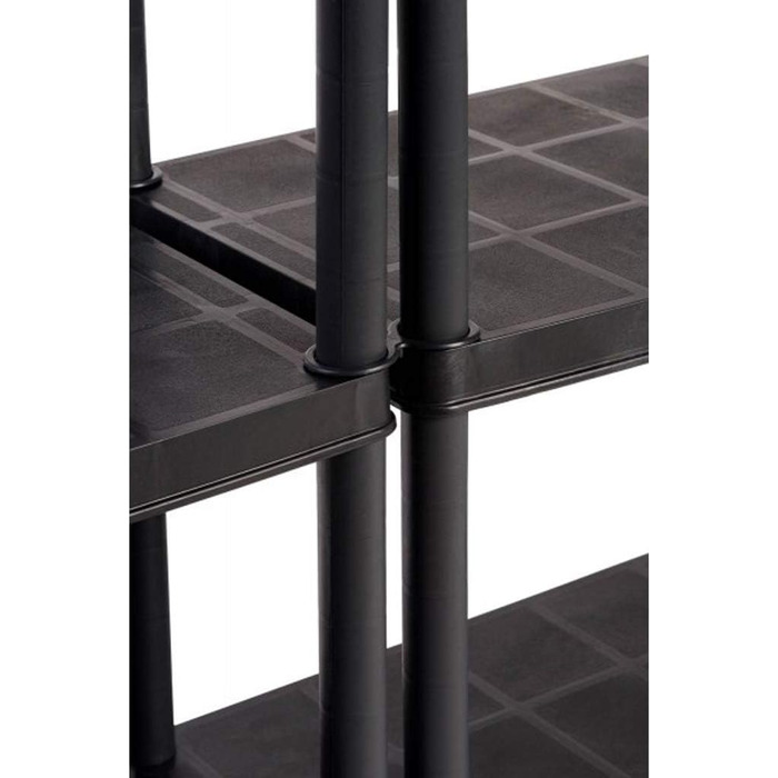 Пластиковий стелаж Kreher, стелаж для зберігання з 5 полицями, чорний. Вантажопідйомність 150 кг. 71 x 38 x 171 см. Сертифіковано TV Rheinland.