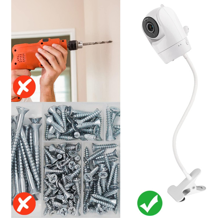 Тримач радіоняні для Vtech VM901 і VM919HD, гнучкий тримач-затискач для радіоняні Vtech, тримач радіоняні Gooseneck для дитячого л