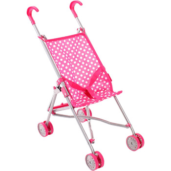 Кумедний ляльковий візочок, лялькова коляска, міні-візочок, від 3 до 7 років, Dots Pink