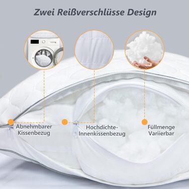 Подушка 80x80 для алергіків, зручна подушка з мікрофібри, приємна для шкіри та дихаюча, підходить для ліжок, диванів, тих, хто спить на боці, на спині та на животі. Забезпечує надійну підтримку без деформації. Білий колір, 80x80 см