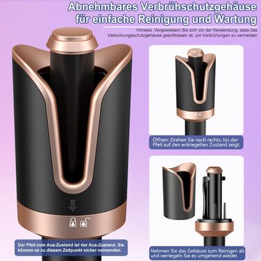 Автоматична плойка COMEIN, плойка для завивки великих локонів Автоматична 4 температури, захист від ошпарювання і знімається для ч