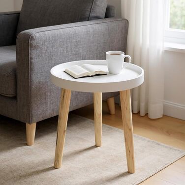 Декоративний дерев&39яний стіл Spetebo 36x30 см - Білий - Маленький бічний столик, журнальний столик, диван-столик