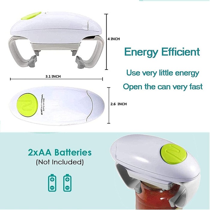 Електричний відкривач для банок Електричний відкривач для скла, ресторанний відкривач для банок, автоматичний відкривач кришки з гладким краєм для приватних осіб, артрит і домогосподарка, відкривачка для пляшок для артритних рук