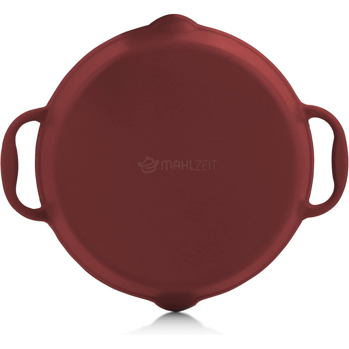 Чавунна емальована сковорода Mahlzeit Ø 29 см Темна вишня Чавунна сковорода з двома ручками і двома носиками Чавунна сковорода, ск