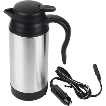 Автомобільний електричний чайник з підігрівом сталева пляшка кружка 12В 750мл з нержавіючої сталі