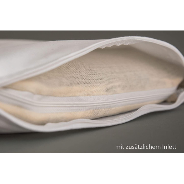 Подушка зі швейцарської сосни 40x80 см - біла бавовняна саржа, з додатковою органічною вставкою - Подушка зі швейцарської сосни 40x80 см Плюс