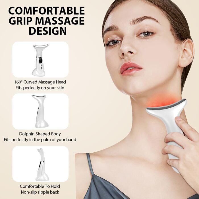 Масажер для обличчя AOGOE проти зморшок, пристрій для обличчя 45 V Face Beauty Meter, пристрій для краси обличчя 3-в-1 для підтяжки та підтяжки шкіри, EMS масаж обличчя для жінок чоловіків V Shape Face пристрій