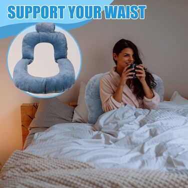 Подушка для читання Gugxiom, знімна подушка для голови для захисту талії та шиї, U-подібна подушка для стояння для дорослих та дітей для відпочинку, читання, годування грудьми, гри та відпочинку