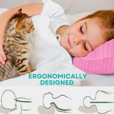 Дитяча подушка Kids Fluff 2 шт. Toddler Pillow (35x50cm) - з бавовняним чохлом 300T та альтернативним пуховим наповнювачем. Гіпоал