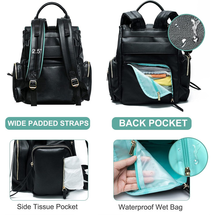 Сумка для пеленання дитини рюкзак шкіряний підгузник для пеленання рюкзак підгузники з ізольованими кишенями дитячі сумки для мами