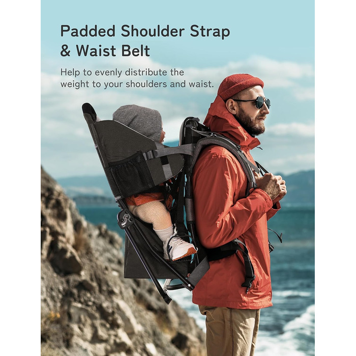 Дитяча коляска besrey Kraxe з сумкою для зберігання, портативна дитяча коляска для подорожей, дитяча коляска для походів на 6-36 м