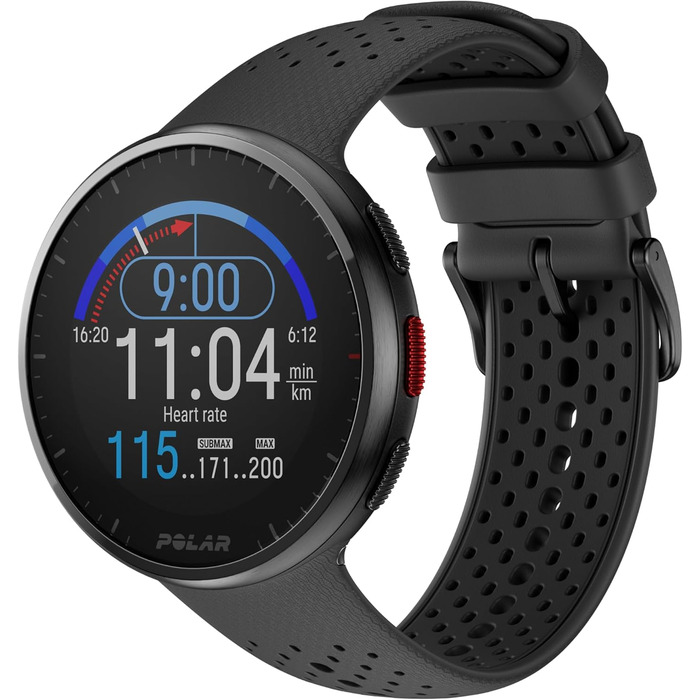 Сучасний спортивний GPS-годинник, пульсометр, смарт-годинник для чоловіків та жінок, годинник для бігу та тренувань, моніторинг сну та трекер активності Carbon Grey Pacer Pro