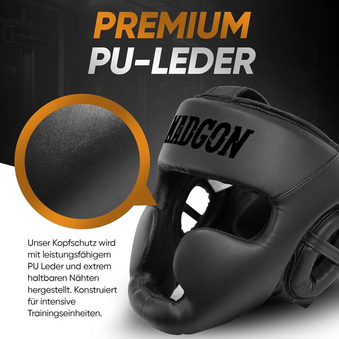 Преміум захист голови, боксерський шолом з ідеальною видимістю та максимальним захистом, захист обличчя для бойових мистецтв, MMA, боксу, кікбоксингу та спарингу, розмір S/M, чорний/чорний