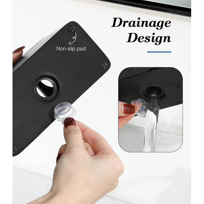 Тримач для зубних щіток Luxspire, 3 відділення, полімерний тримач для електричних зубних щіток, підставка для зубної пасти, тримач-органайзер для електричних зубних щіток, зубної пасти, ручок - чорний