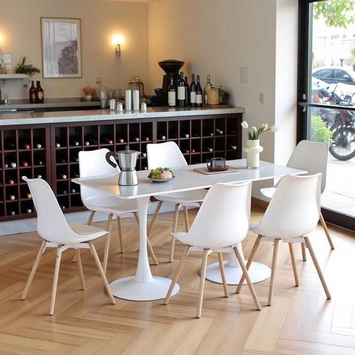 Сучасний обідній стіл 70x70 квадратний стіл кухонний стіл маленький обідній стіл з металевими ніжками, підходить для вітальні, їдальні, балкону, білий 70 x 70 см (квадратний) квадратно-білий