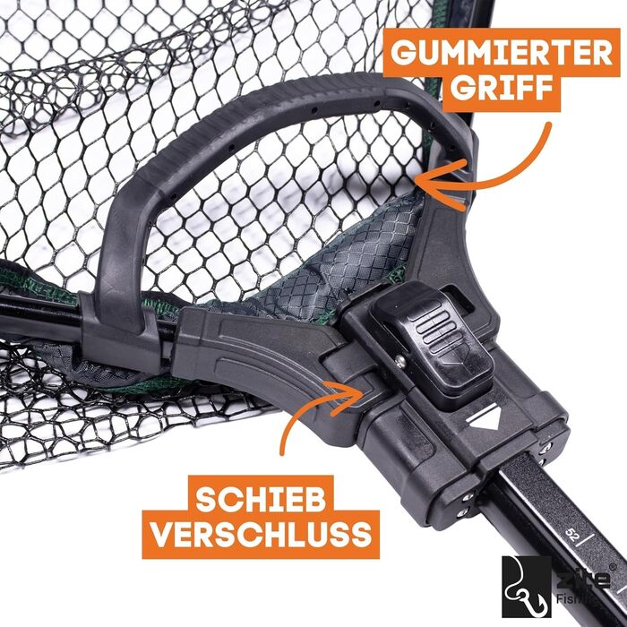 Підсак для лову щуки та судака Zite Fishing з гумовим покриттям та плечовим ременем - складний великий підсак для лову щуки та судака - 165 см 1. Підсак продається окремо