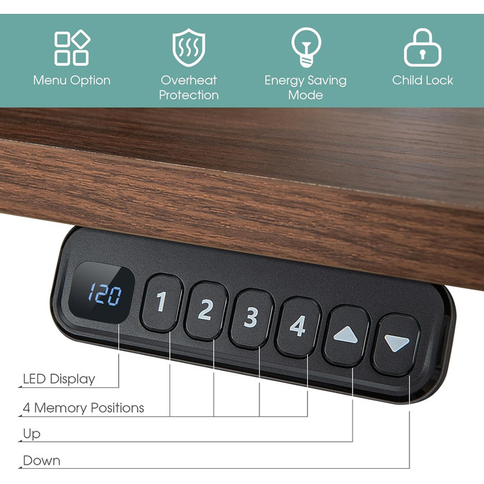 Електрична настільна підставка LIFEZEAL з регульованою висотою, рама столу з 2 двигунами та функцією захисту від зіткнень, рама столу з регульованою шириною та довжиною (чорна)