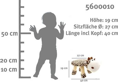 Стілець/табурет ELLUG для дітей, тварин, плюшевий чохол та дерев'яні ніжки, до 70 кг, 47 * 20 * 27 см (жираф)
