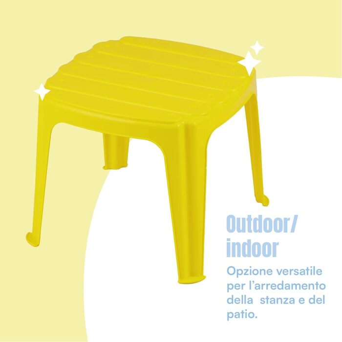 Дитячий комплект столу та 2 стільців з пластику, дитяча група сидінь з 3 предметів, легко миється та не потребує складання, підходить для використання в приміщенні та на вулиці, світло-блакитний, жовтий та червоний