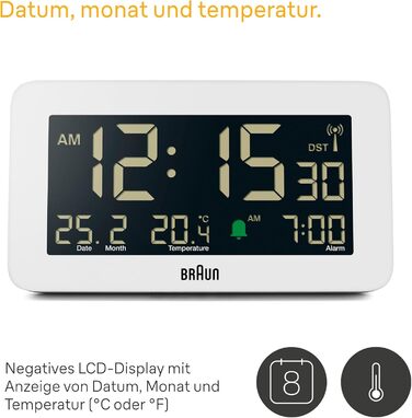 Цифровий будильник Braun Clock BC10W-DCF