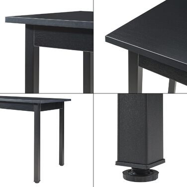 Сучасний обідній стіл Den Haag Black 120x60x75 см стіл для 4 осіб обідній стіл кухонний стіл