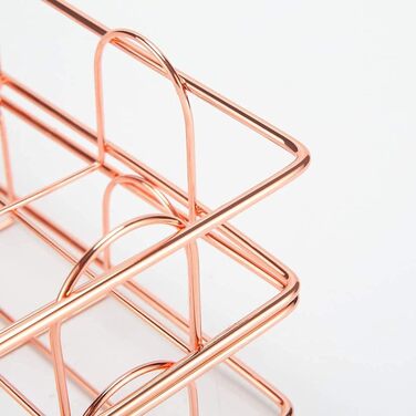 Металевий лоток для документів XINGHE з 2 частин, штабелювані металеві лотки для паперу для столу, для столу, лоток для документів, лоток для листів (рожеве золото)