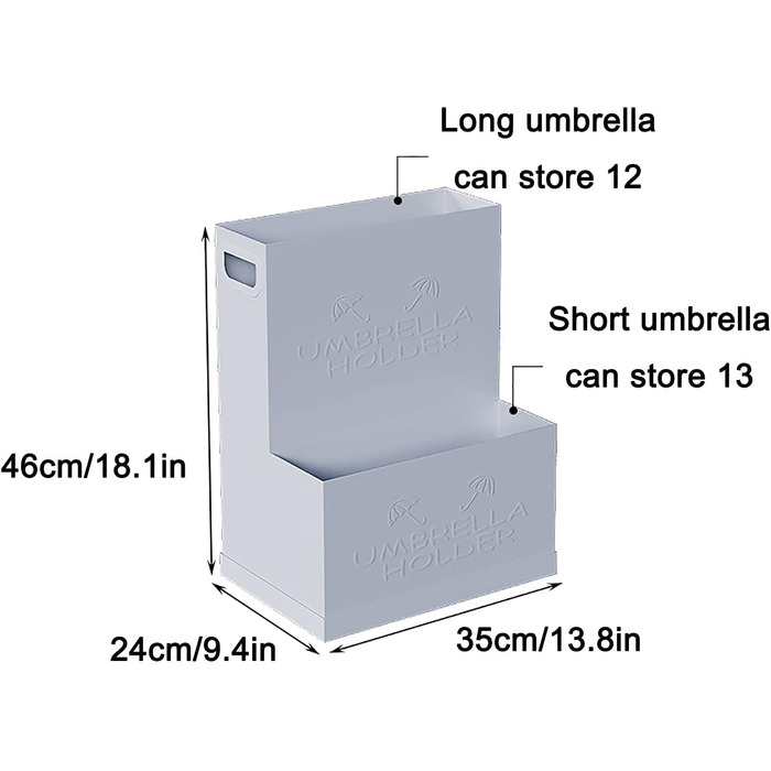 Підставка для парасольок AWMYEZOU, Зберігання парасольок, Підставка для парасольок великої місткості, Тримач для парасольки зі знімним піддоном для крапель, Підставка для парасольки для передпокою, Дім, Комерційний, Офіс, Готель, F Білий