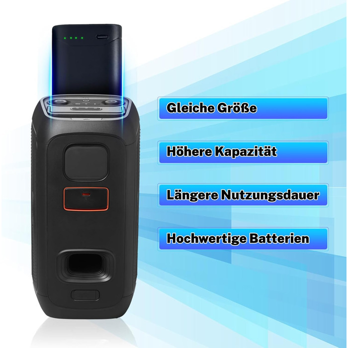 Замінний акумулятор ємністю 5800 мАг, сумісний з портативною колонкою JBL PartyBox Club 120, зі світлодіодним індикатором, високоємний літій-іонний акумулятор 7,2 В для акумулятора JBL 200, акумулятор JBL-200