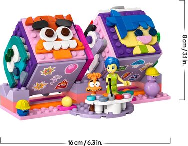 Кубики настрою від Pixar, конструктор за мотивами мультфільму для дітей з персонажами Радість та Сумнів, набір для будівництва та гри, подарунок для дівчаток та хлопчиків 43248, 2