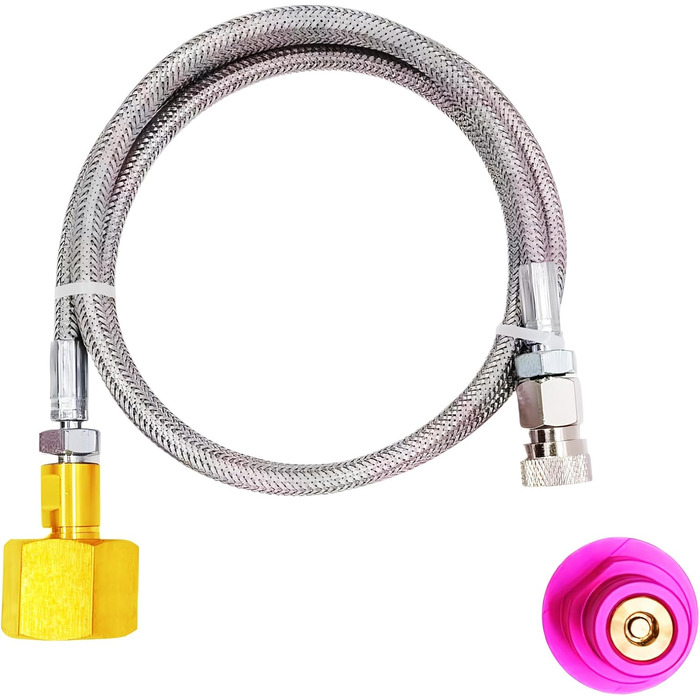 Адаптер CO2 для машини з газованою водою Швидке підключення шланга Пряме підключення від бака CO2 до машини для газованої води, сумісний з машиною Terra Art Gaia Duo Aqua Fizz, яка використовує рожевий циліндр CO2