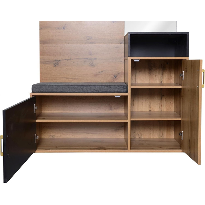 Набір вішалок AXUTL з 4 гачками для одягу, дзеркалом, тумбою для взуття, настінною вішалкою, верхньою полицею, лавкою для вішалки