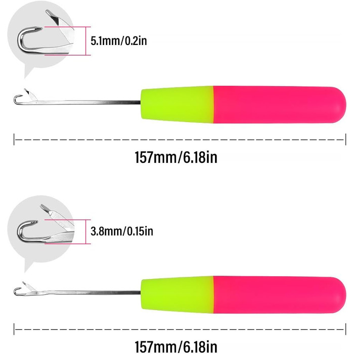 Набір гачків із засувками BOUMVID, гачок із засувкою з 2 предметів, гачок для вязання гачком для вязання гачком, гачок для вязання своїми руками, гачок для рукоділля, плетіння гачком, 3,8 мм і 5,7 мм