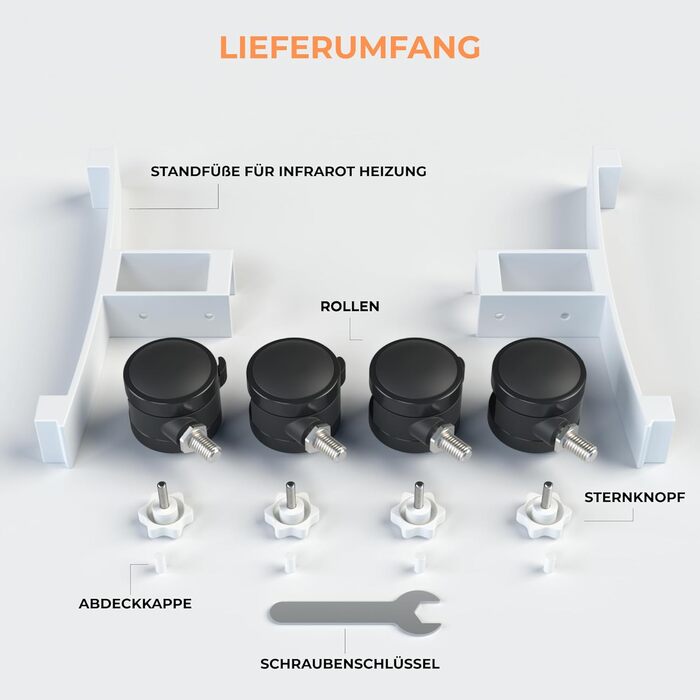 Універсальні підставки BR Bringer 2 шт. для інфрачервоних обігрівачів - Міцні підставки для окремого використання електричних обігрівачів - для різних марок та моделей - німецький якісний бренд (чорний)