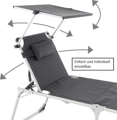 Надзвичайно високий шезлонг для літніх людей, садовий шезлонг, розкладний шезлонг садове крісло з алюмінію та текстилену колір темно-сірий