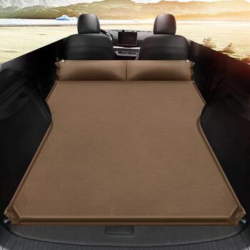 Автомобільний надувний матрац для Audi A1 A3 A4 A5 A6 A7 A8 A4L A6L Q2 Q3 Q5 Q7, портативний потовщений надувний матрац для багажника заднього сидіння, аксесуар для подорожей та кемпінгу, C-коричневий