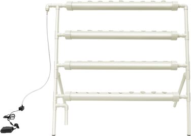 Яруси, 36 отворів, плантатор із труб ПВХ, з водяним насосом, система гідропонного вирощування, білий, 4